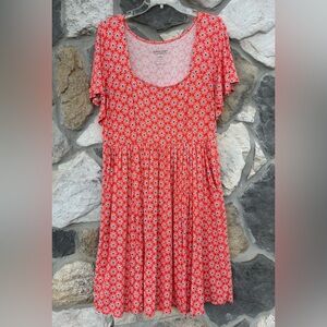 Torrid Super Soft Knit Dress Sz 1 (1X) Orange Soft Stretchy Flowy Pockets Spring